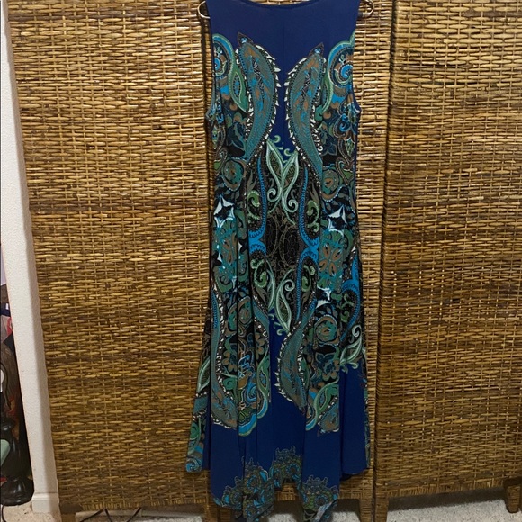 EUC Reborn blue green Boho design sweater sleeveless Maxi Dress XL - Picture 6 of 6